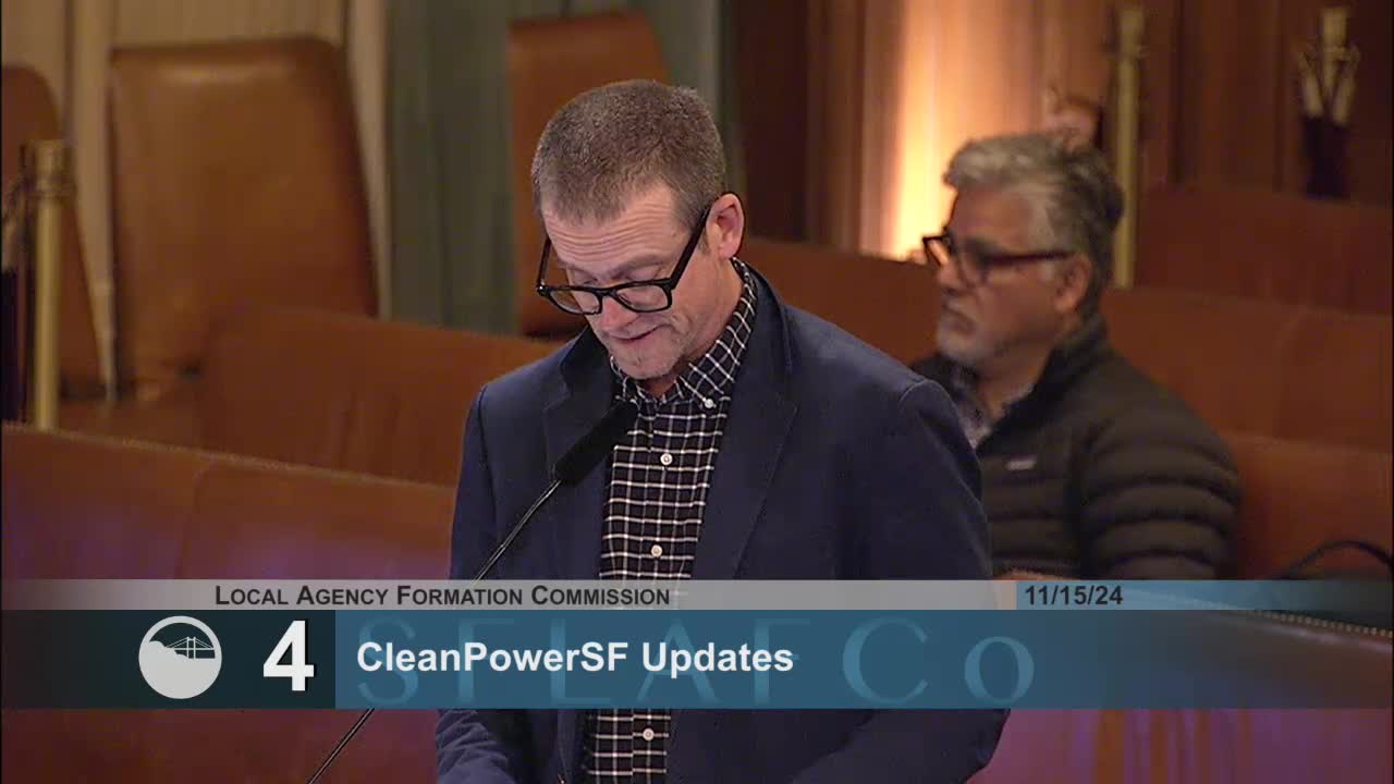 LAFCO commissioners honor Michael for leadership in Clean Power SF program