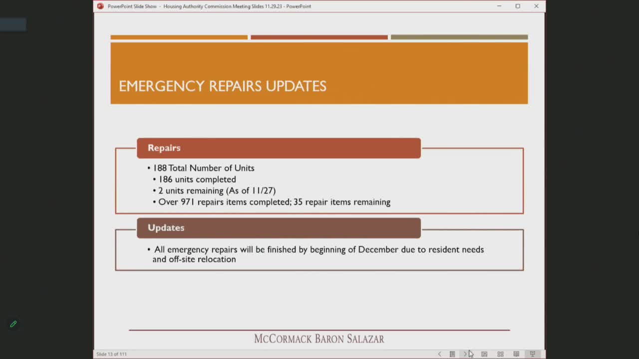City completes 186 emergency housing repairs with 2 units remaining for December