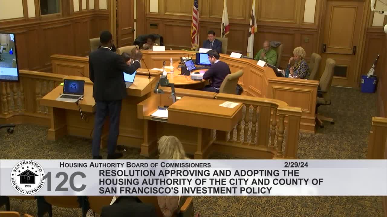 CFO Mamadou Neng seeks approval for updated investment policy in housing authority