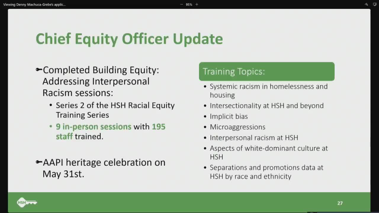 HSH conducts racial equity training for 195 staff members under Anthony Bush