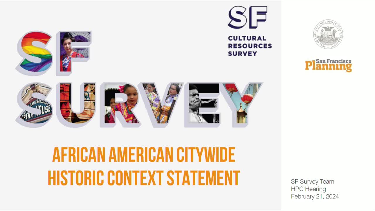 San Francisco Commission adopts African American historic context statement after years of community input