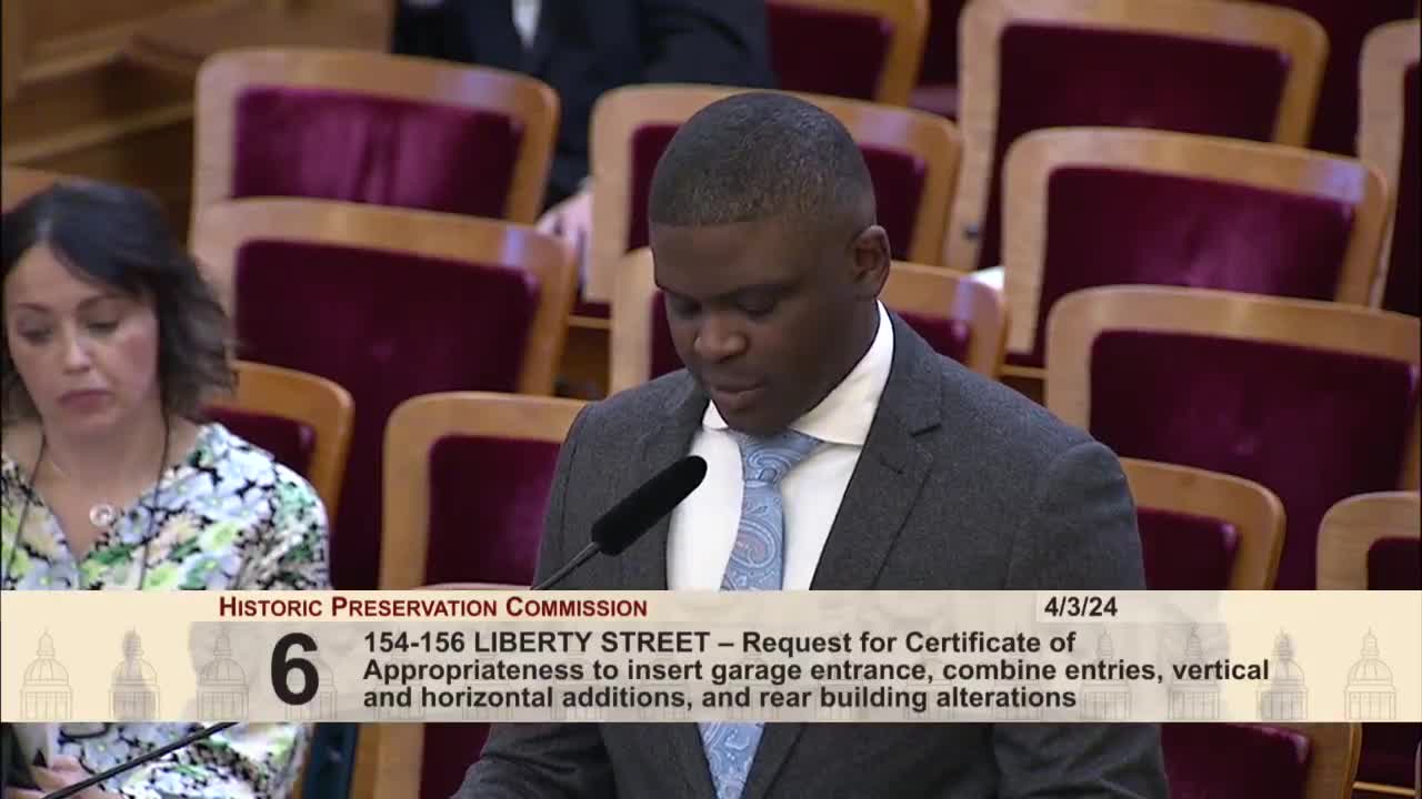 Architect Suhail Chitara presents historic home renovation proposal to planning commission