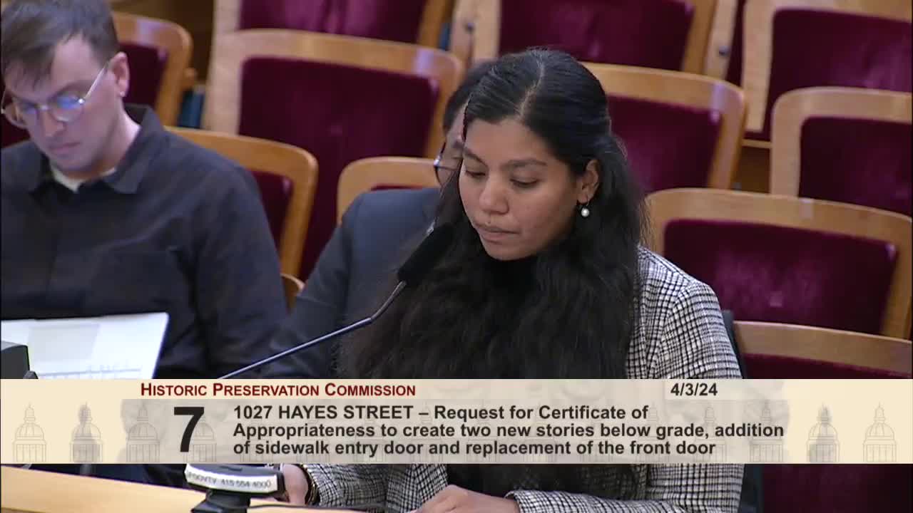 Architect Gregory presents San Francisco Victorian renovation plans to commissioners