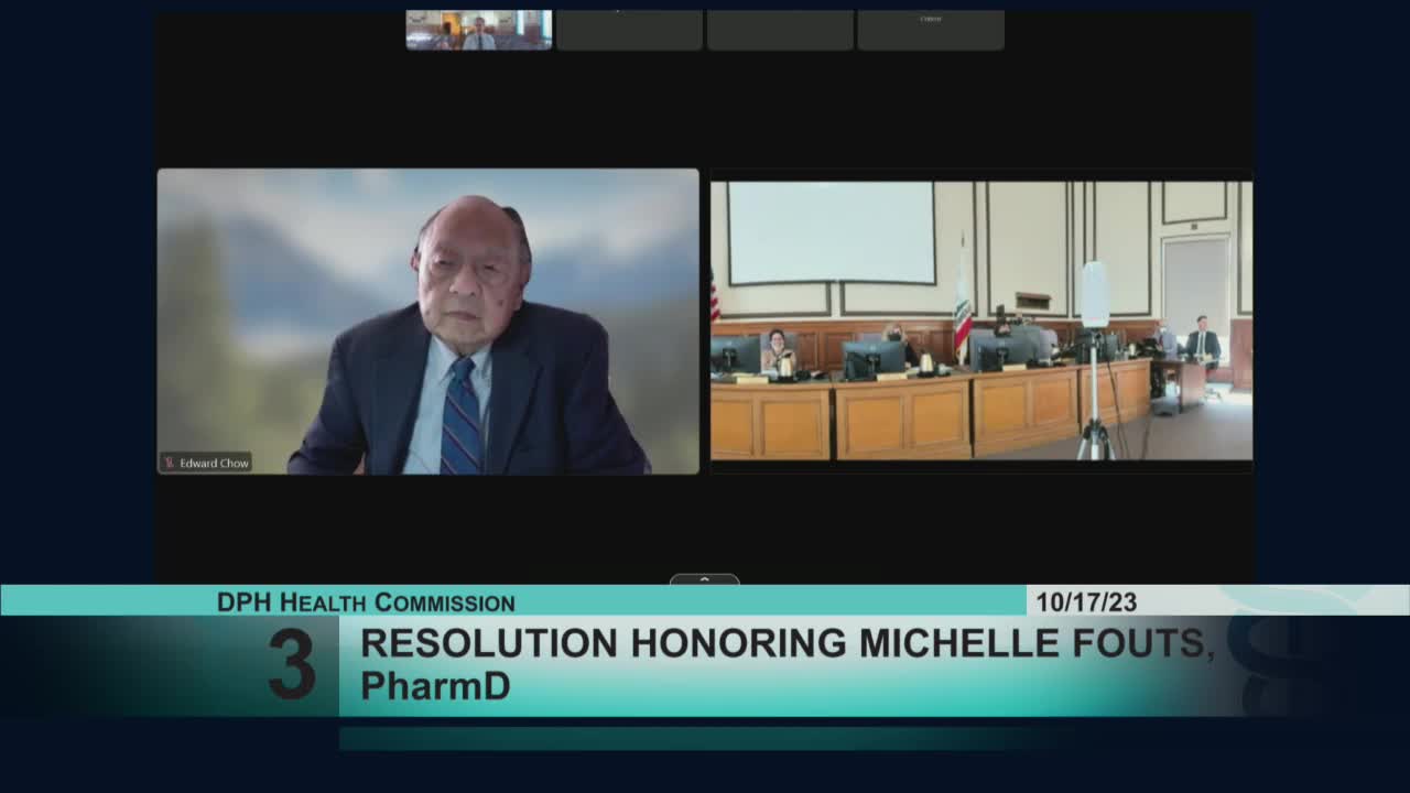 San Francisco Health Commission honors Dr. Michelle Fouts for 25 years of service