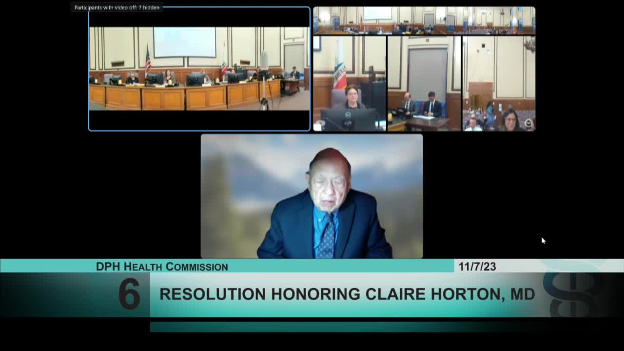 San Francisco Health Commission honors Dr. Claire Horton for exceptional leadership