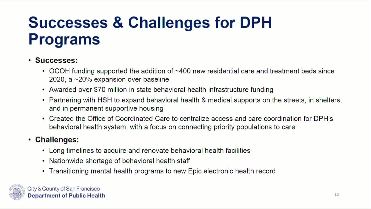 Heather Weisberg details San Francisco's coordinated care efforts in behavioral health services