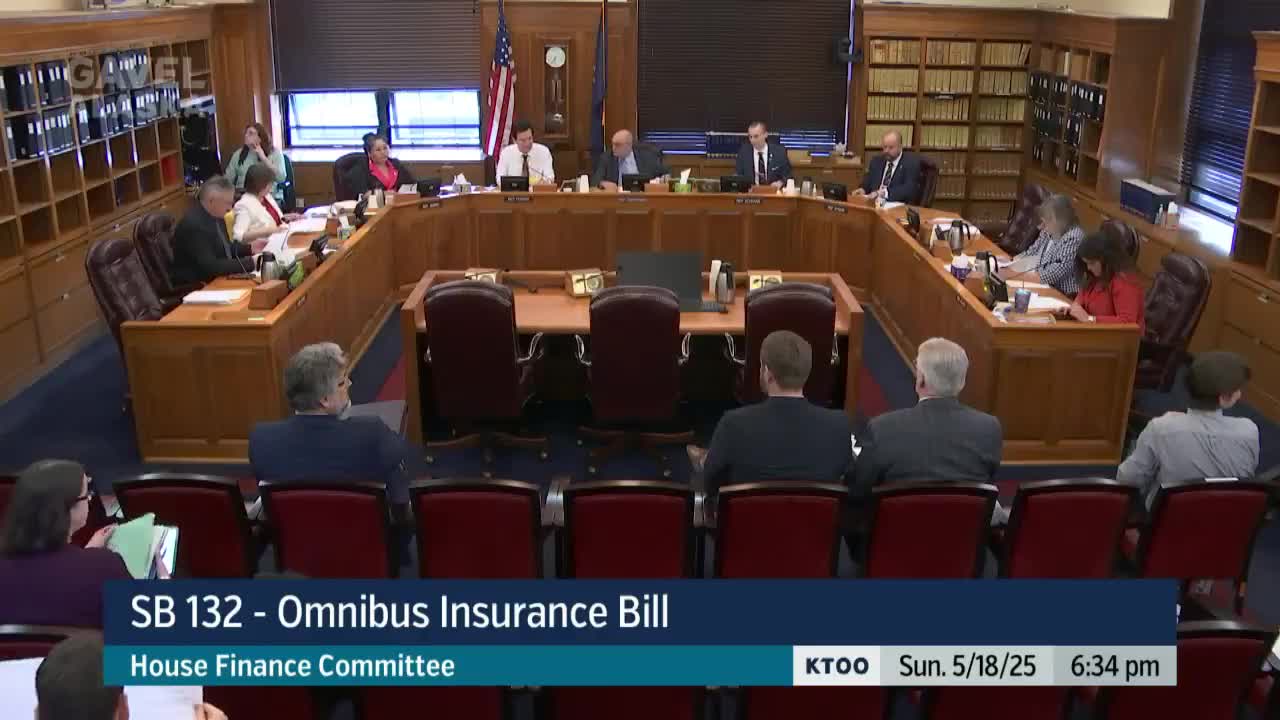 House Finance advances omnibus insurance bill after updated fiscal note shows $470,400 revenue gain