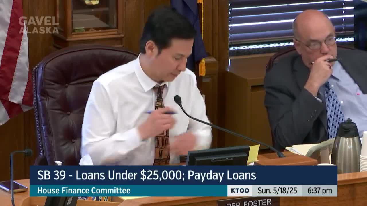 House Finance advances bill to cap payday loan APRs, sponsor cites harms and out‑of‑state precedents