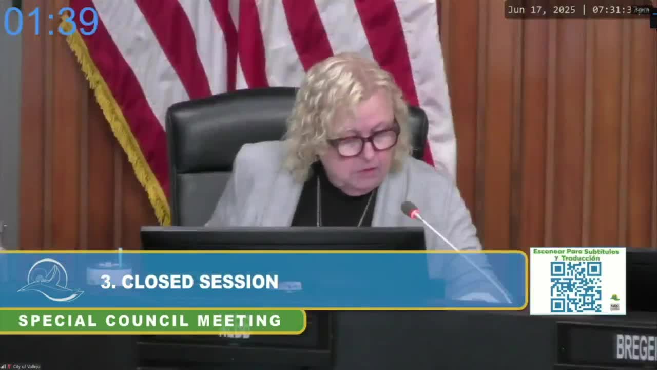 Vallejo City Council adjourns into closed session for labor negotiations with police and electricians' unions