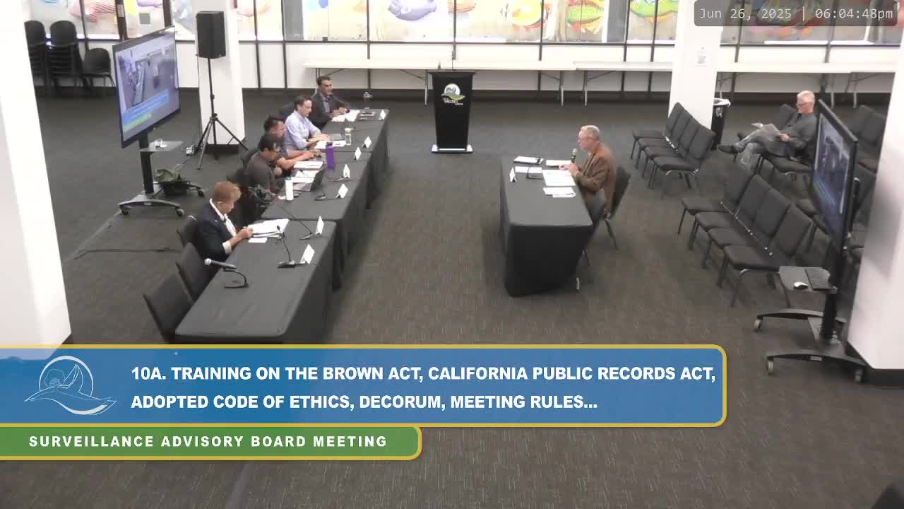 Vallejo advisory board receives training on Brown Act, public records and conflicts ahead of surveillance reviews