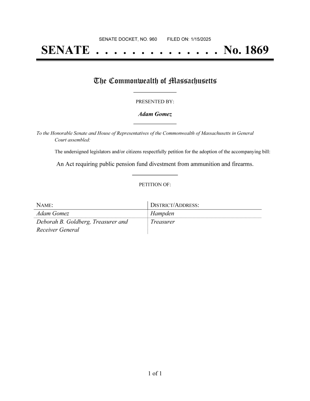 Public fund must disclose firearm and ammunition company holdings within 30 days