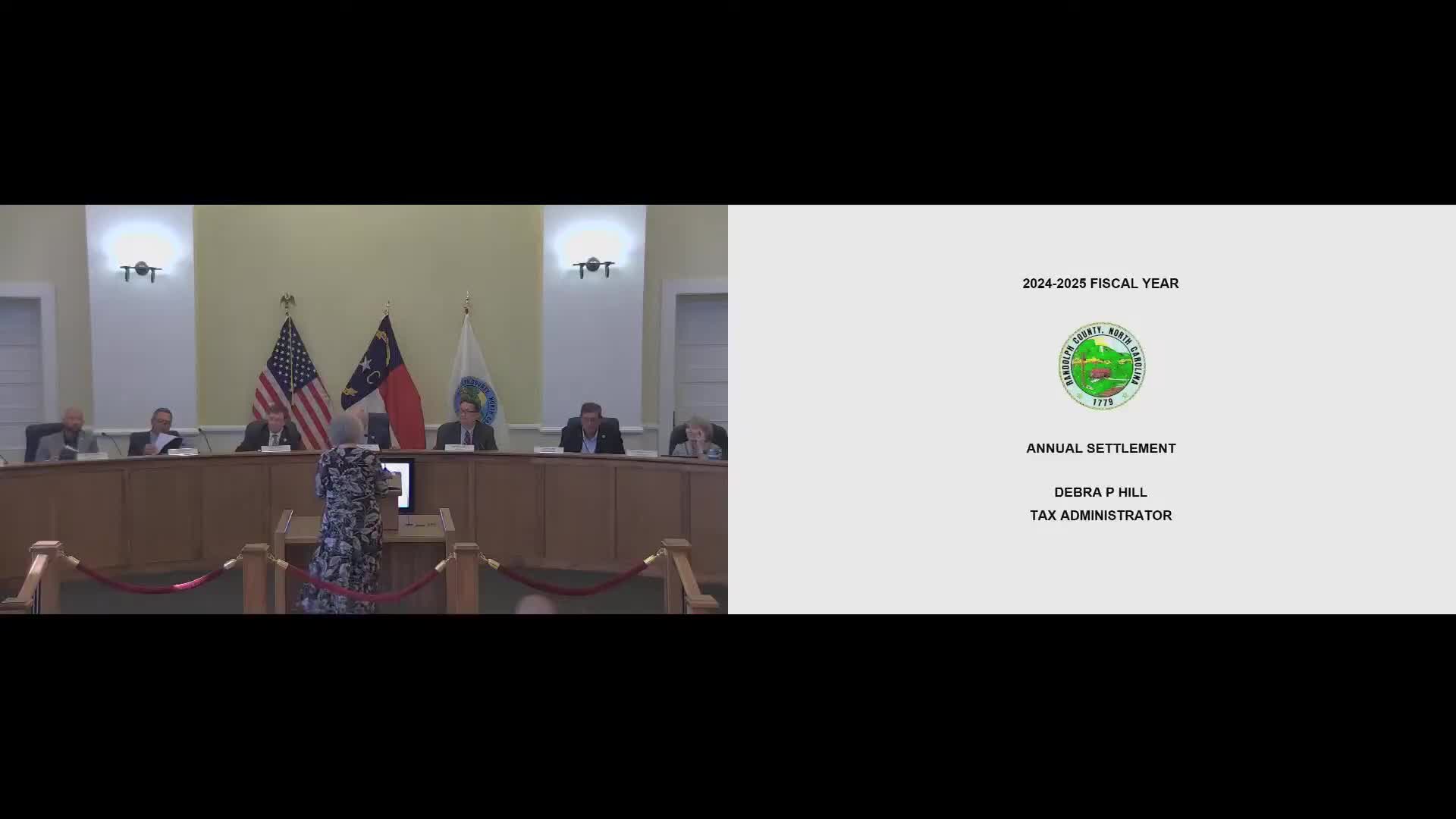 Randolph County accepts 2024–25 tax settlement; officials outline collection rates, delinquencies and audit practices