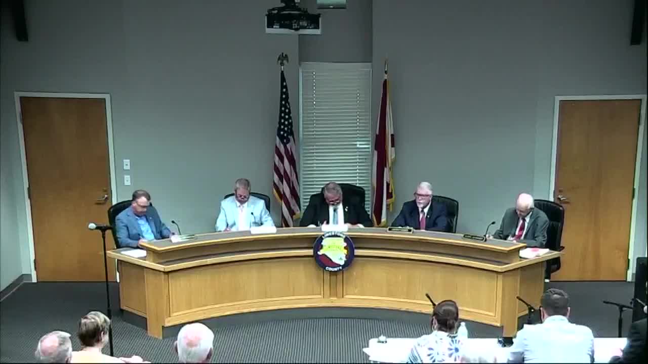 Commission agenda includes ALDOT 5310 van grant; county match listed at 20%