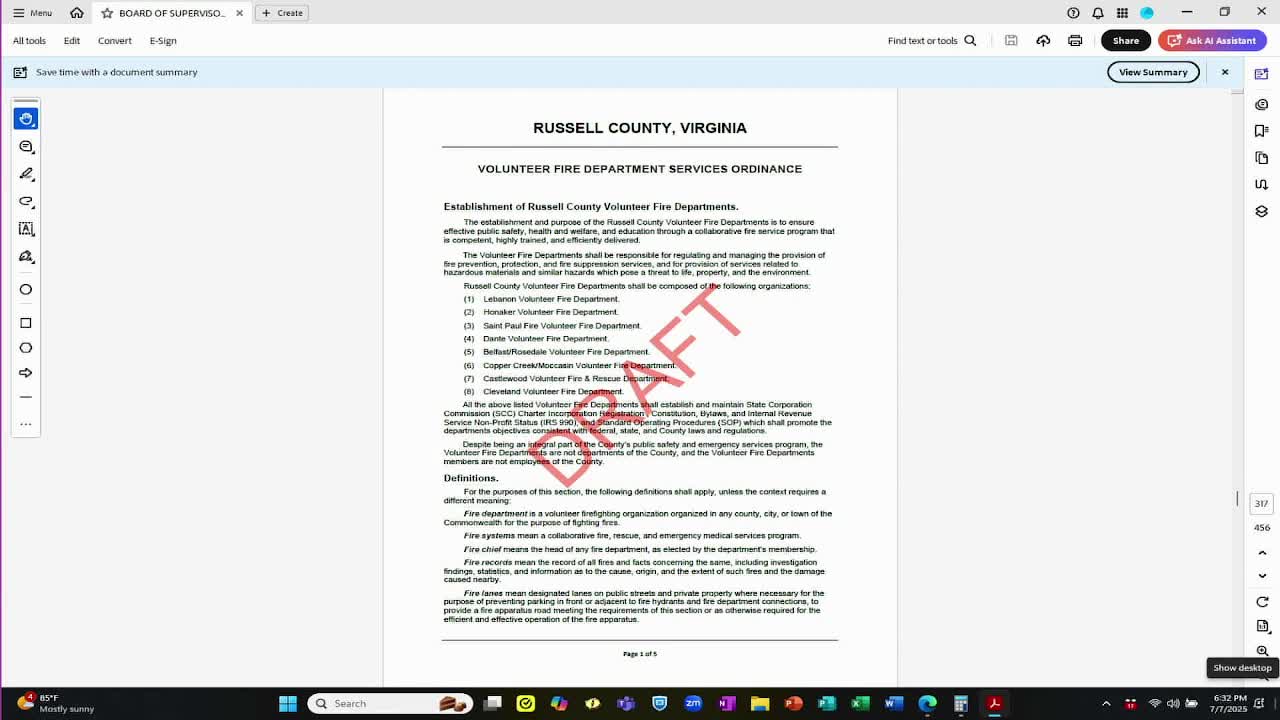 Russell County considers public hearing for Route 58 roadway improvements