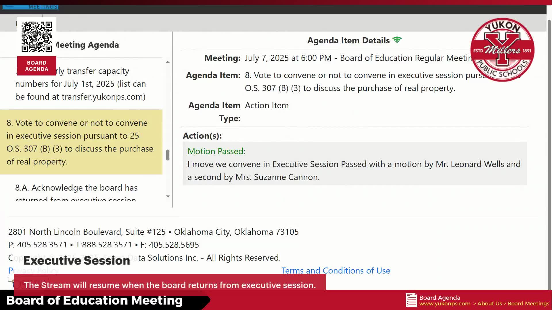 Yukon board approves personnel docket after declining additional executive session
