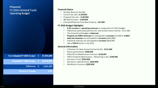 City Council reviews budget with significant utility rate hikes and debt service increases