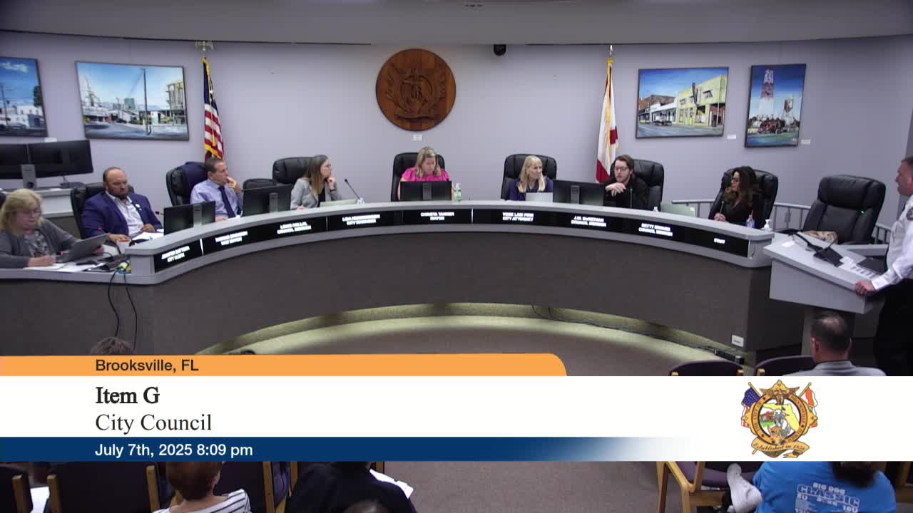 Brooksville City Council debates fire service funding and potential consolidation with Hernando County