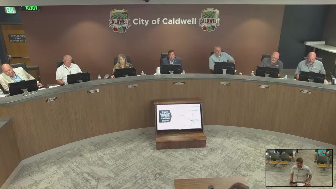 Developer Sabrina Durchey presents Enclave Subdivision plans to Caldwell City Council