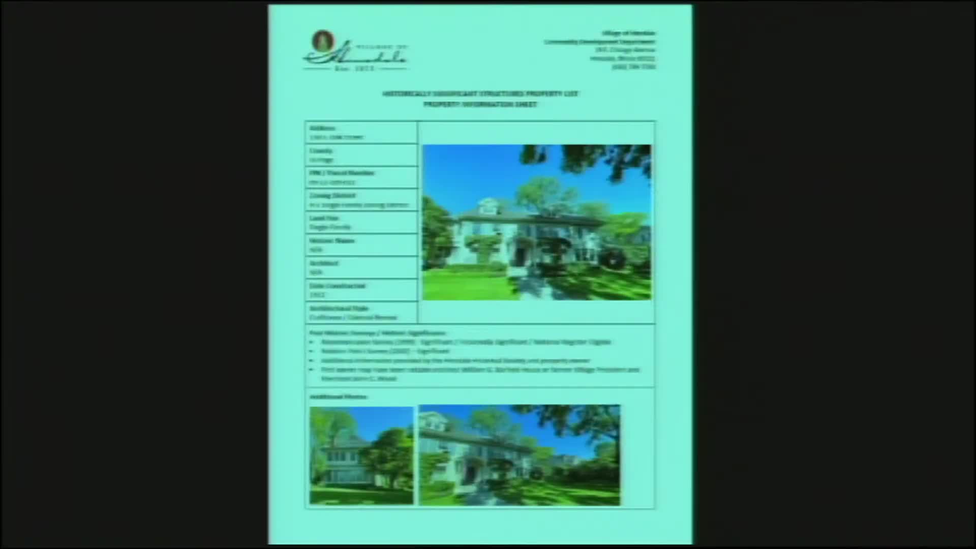 Hinsdale Historical Society reviews notable homes including Fresh Air Home and Barfield residence