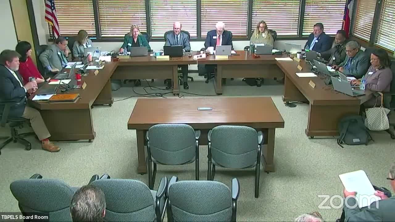 Texas PE licensing committee reviews candidates with criminal histories and ethics requirements