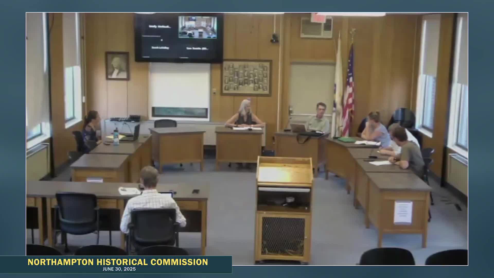 Commission updated on Florence Abolition & Reform District work; MassHistorical requests more property documentation