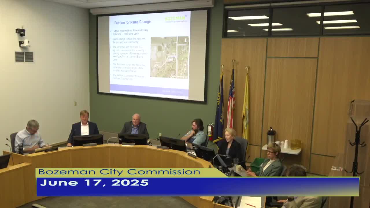 Commission renames Elaine Lane to Fly Fisher Run; change to be recorded with 911/ county systems