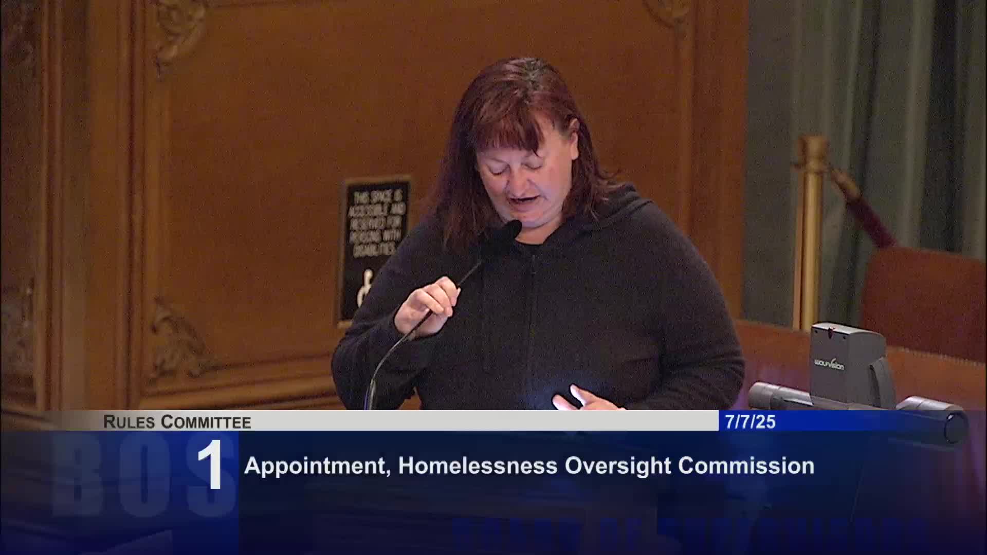 Commissioners endorse Vice Chair Evans for Homeless Oversight reappointment amid public support