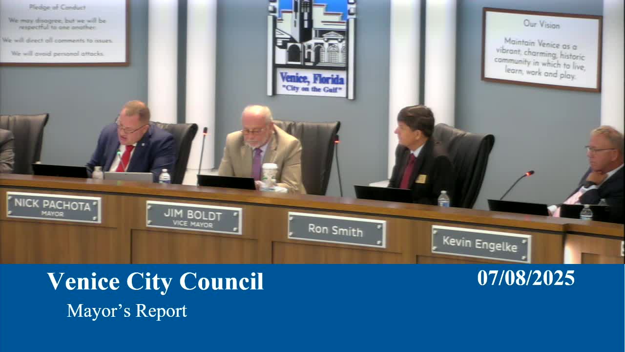 Jackson Boone praises City Manager LaValle's leadership at Venice meeting