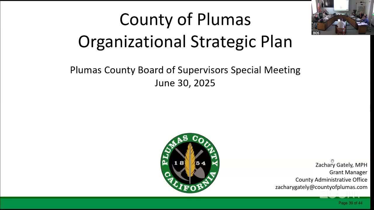Plumas County board directs staff to develop countywide strategic plan aligned with budget cycle
