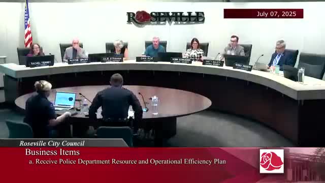 Roseville police propose 5‑year staffing plan, ask council to add officers, supervisors and records support in 2026