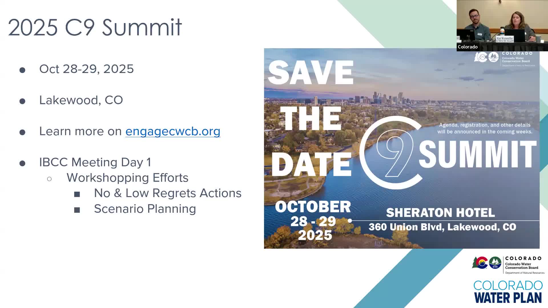 IBCC plans interactive C9 Summit on climate and water challenges in Lakewood