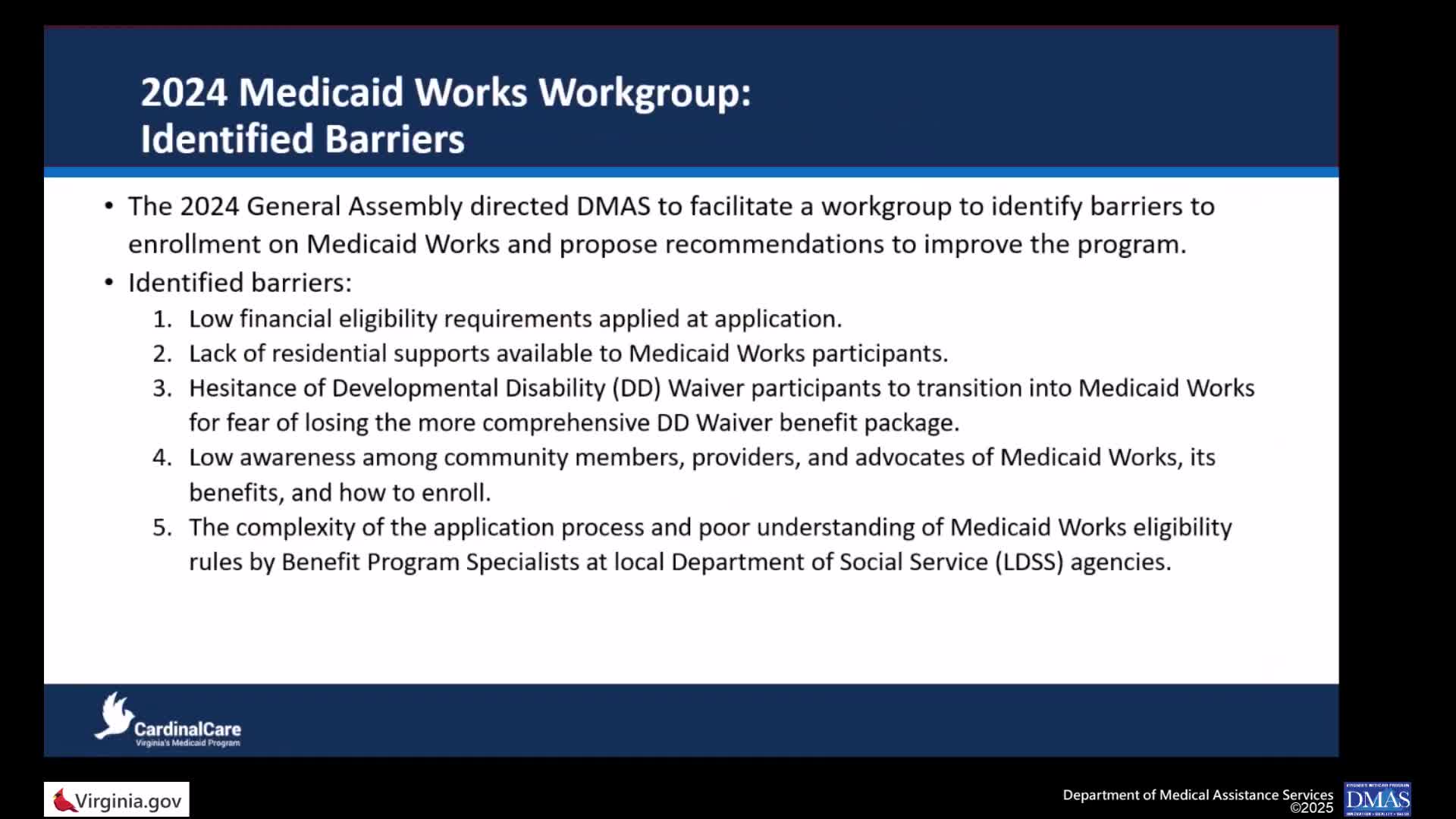 Virginia General Assembly simplifies Medicaid Works application process for individuals with disabilities