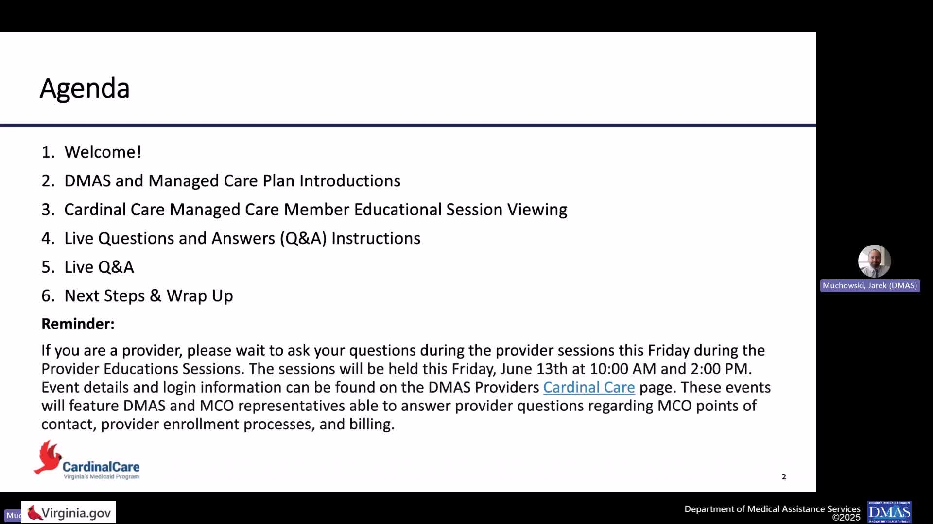 DMAS unveils updates to Virginia's Cardinal Care Managed Care program and health plans
