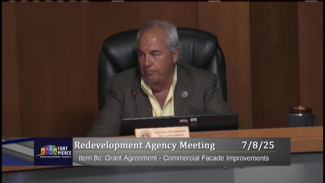 CRA board reviews contentious facade grant application for commercial renovation project