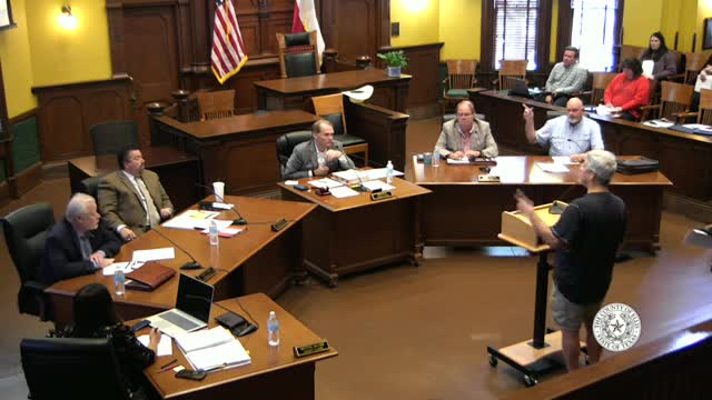 Lawrence Mueller raises drainage concerns at Waxahachie County meeting