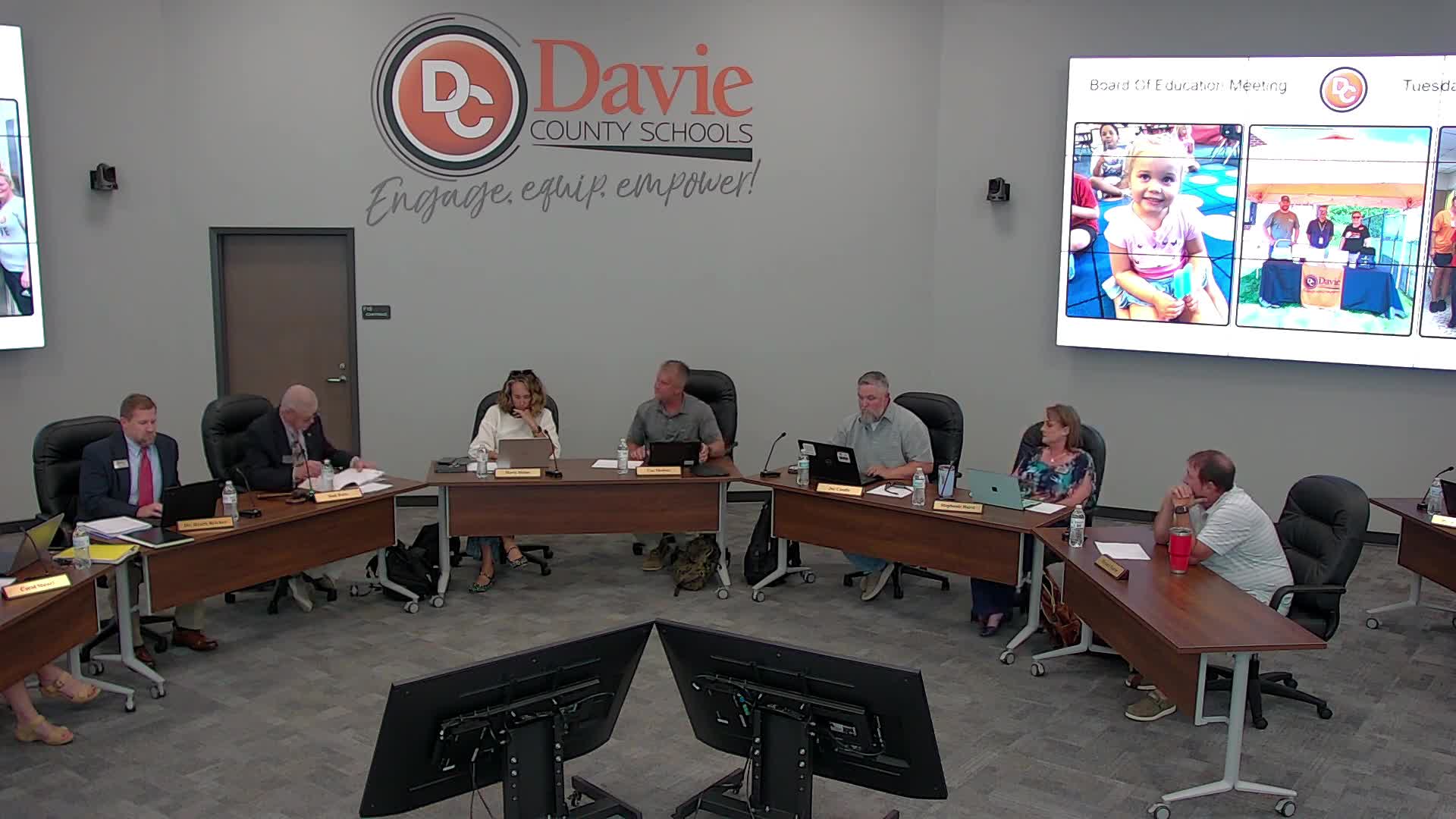 Davie County Schools welcomes first regular board meeting and celebrates graduation