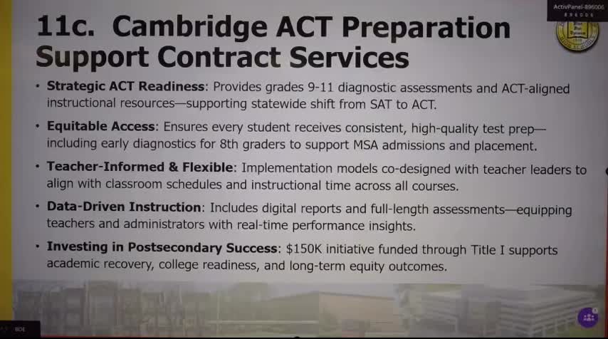 Proviso Schools select Cambridge for comprehensive ACT preparation program