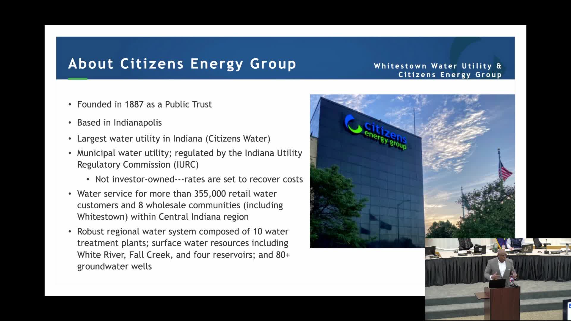 Citizens Water plans to acquire Whitestown's water utility for better service and rates