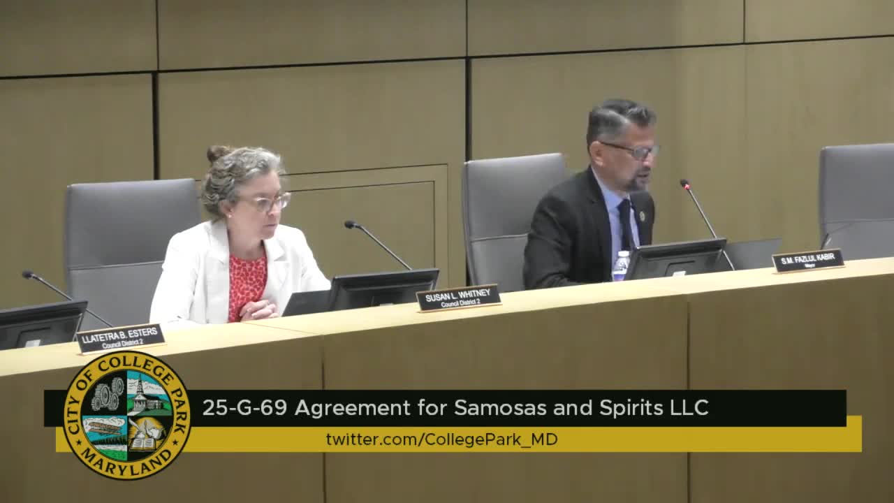 College Park council approves Samosas and Spirits delivery and liquor permits