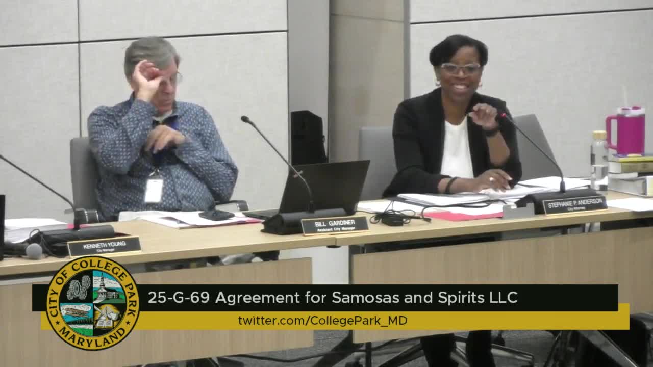 College Park Council reviews delivery permit for Samosas and Spirits LLC