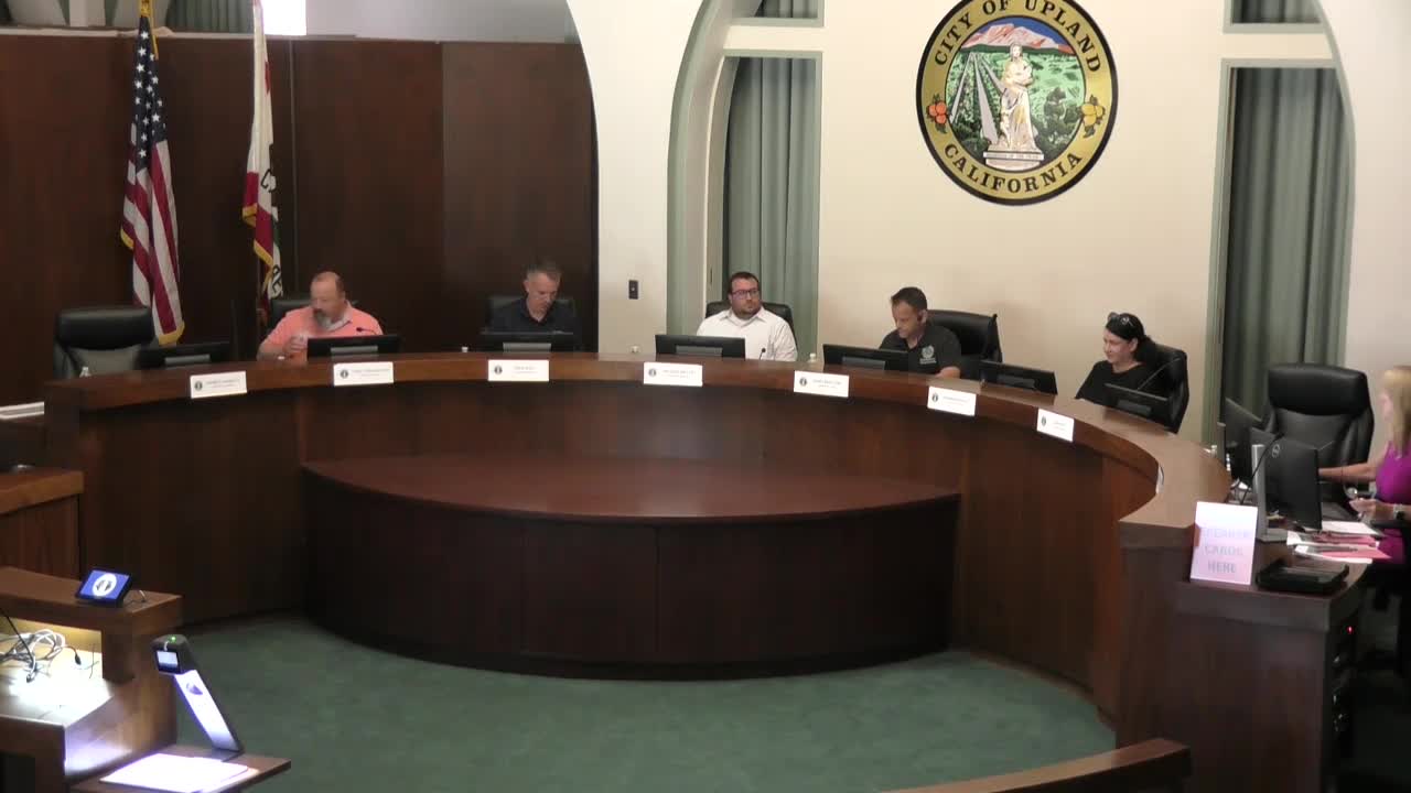 Upland staff present comprehensive water, recycled-water and wastewater master plans; near-term pipe backlog and fire-flow gaps flagged