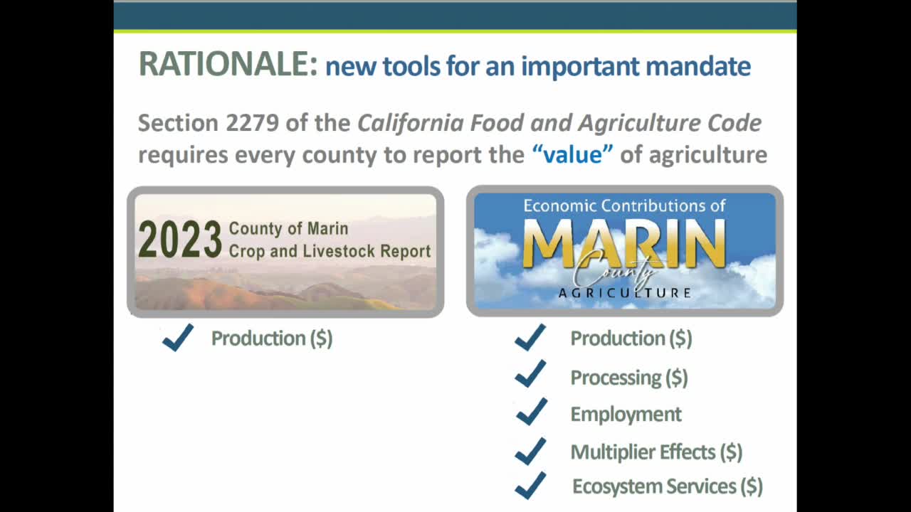 Marin County report highlights $257M agricultural contribution and economic multiplier effects