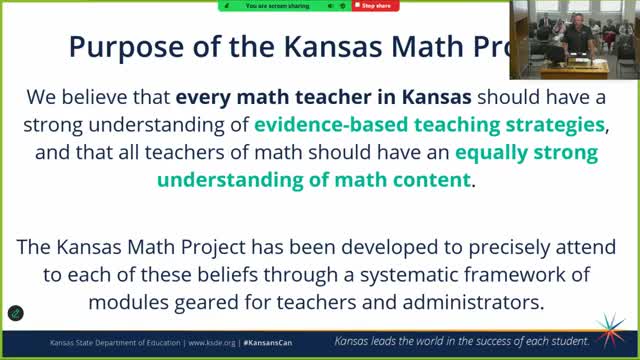 Kansas Math Project garners national attention for evidence based instructional strategies