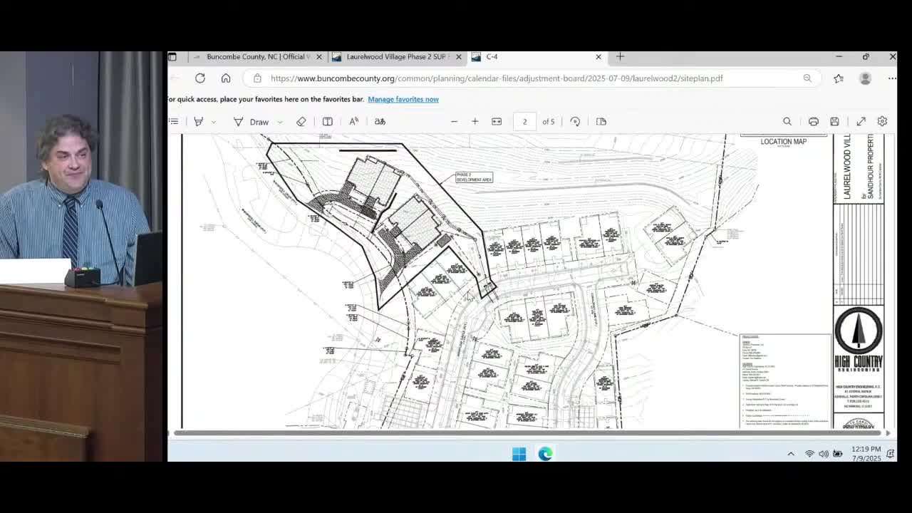 Buncombe County reviews Laurelwood Village Phase 2 development request by Sam Howard Properties