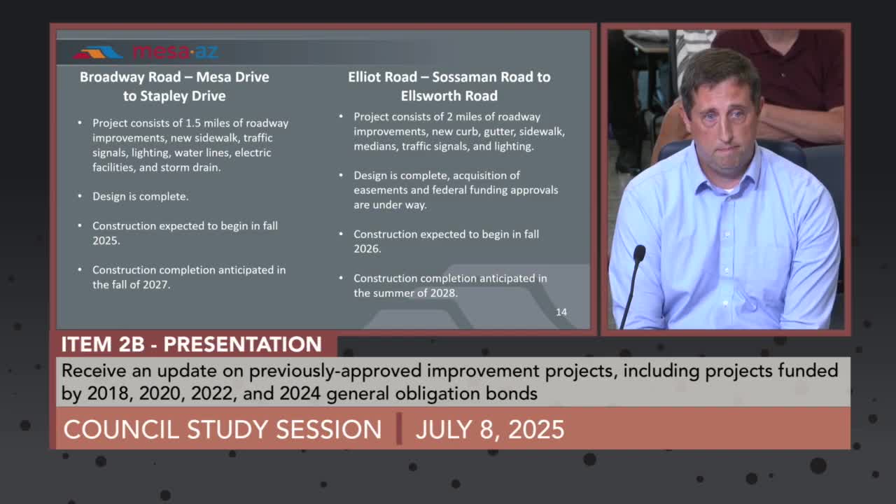 Mesa City Council outlines major road and fire station construction projects through 2026