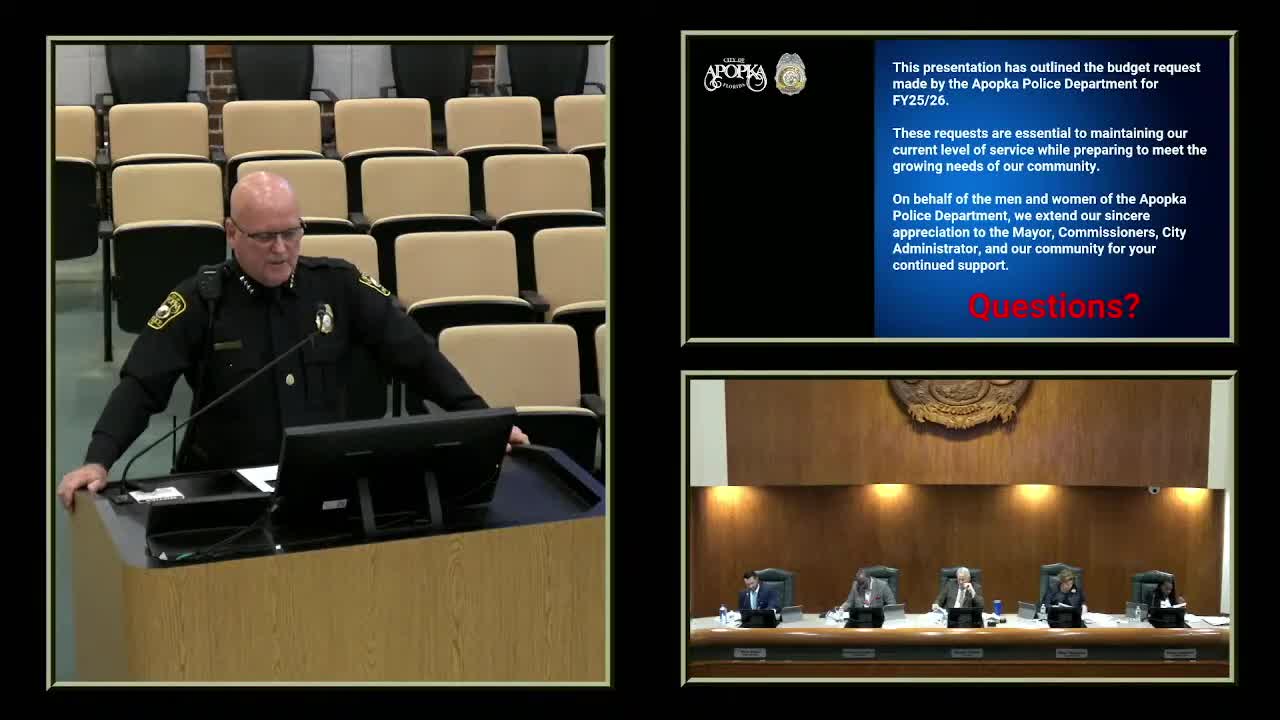 Apopka Police Department develops budget for personnel and equipment needs