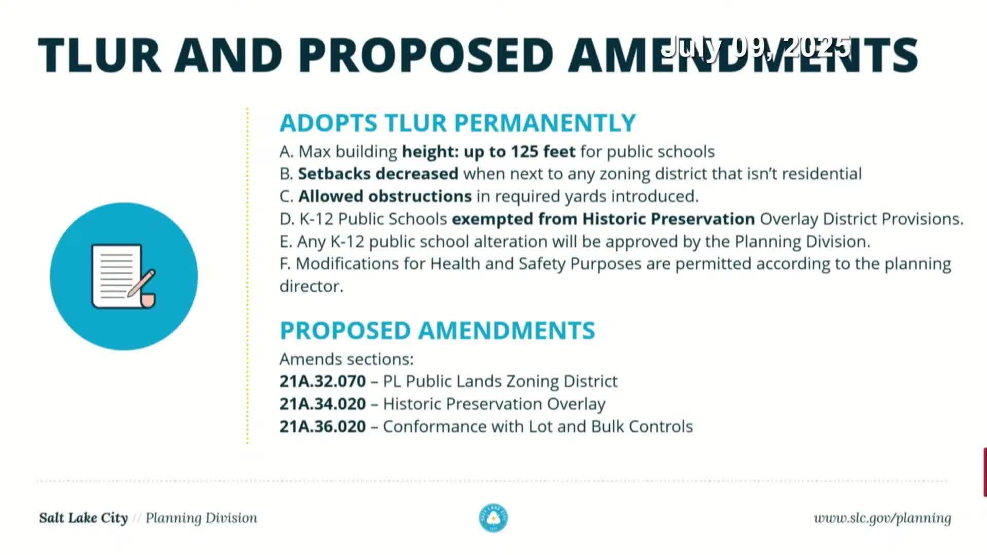Salt Lake City Planning Commission approves school zoning amendments and West High street vacation