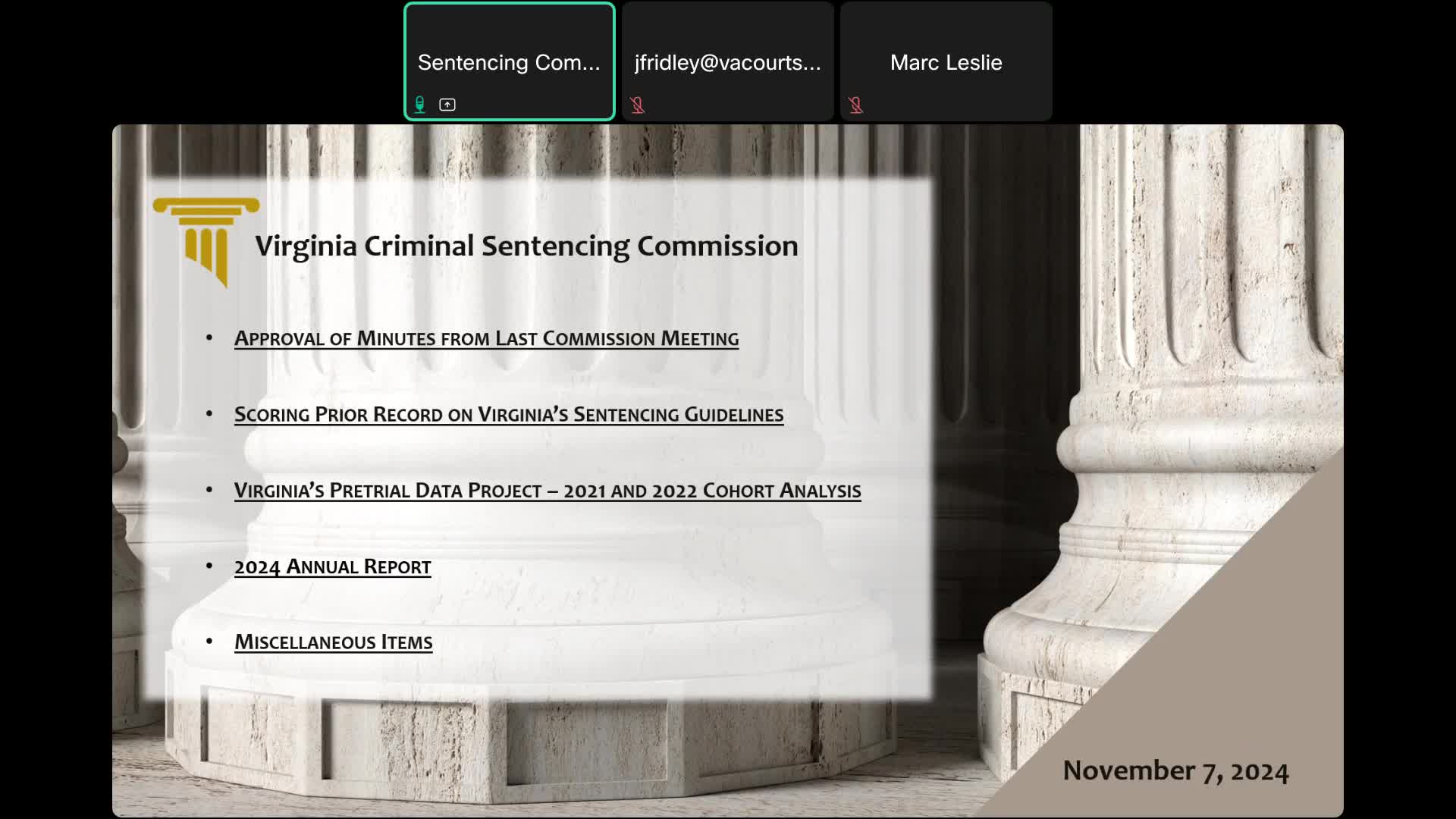 Commission discusses criminal history guidelines ahead of General Assembly vote