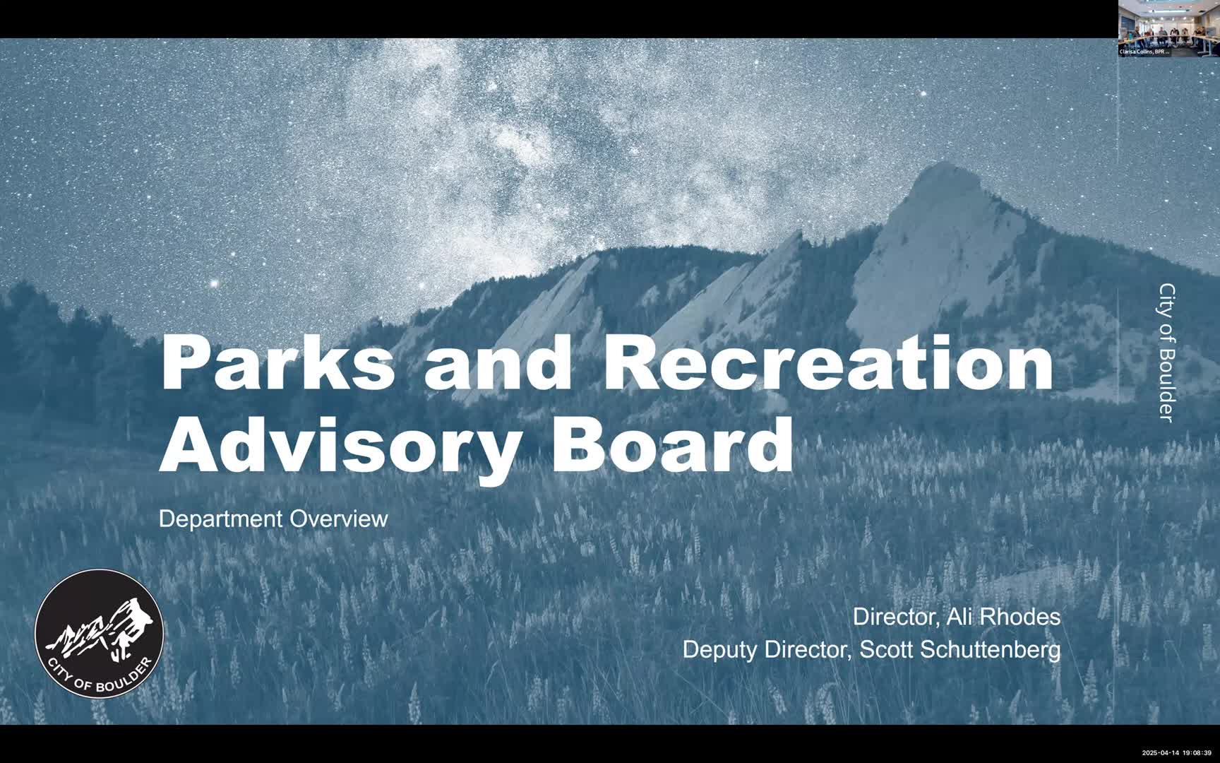 Staff outlines Parks and Recreation service areas, major facilities and operations