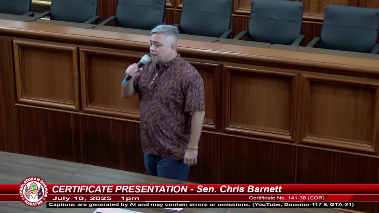 Guam senators honor Pony League Colts after third-place finish in Manila qualifier